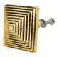 Square Pyramid Antique Golden Aluminium Cabinet Knob